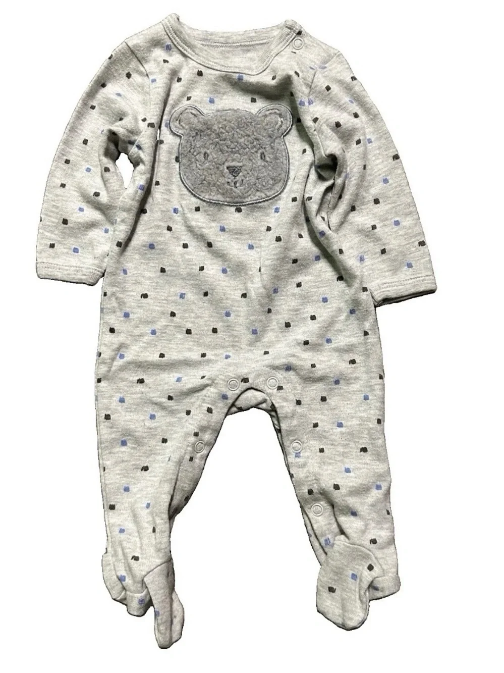 Baby Footie Pajamas Dogs Bears 2 Way Zipper Size 0-3 Months